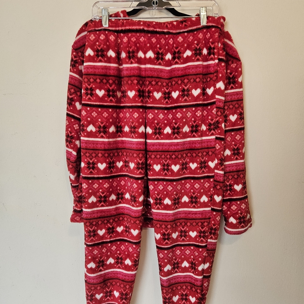Cozy Red and White Patterned Pajama Pants